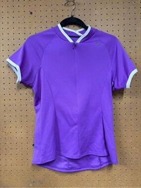 Shebeest Purple Short Sleeve Cycling Jersey with White Trim